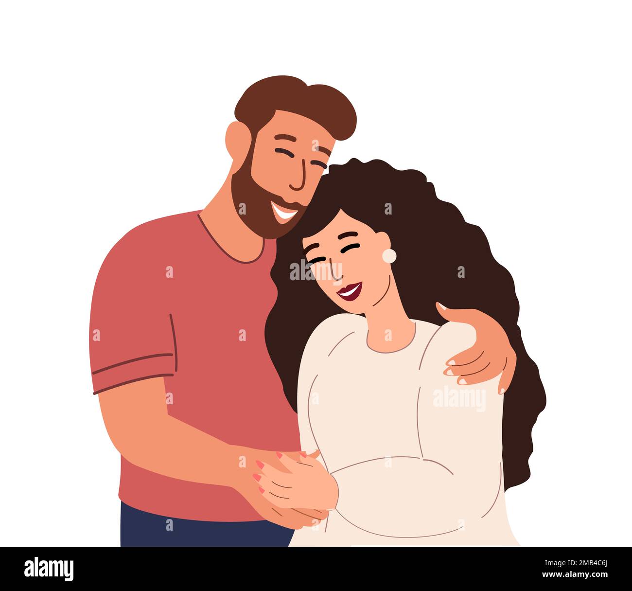 Happy Young Romantic Couple ,Husband hug each  ,Warm,loving  people trust,help to each   Love Stock Photo - Alamy