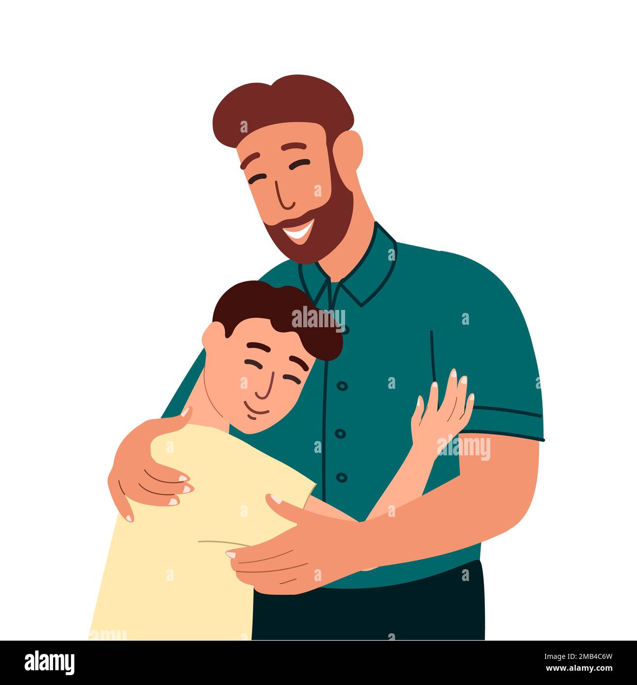 Cartoon illustration hugging happy people hi-res stock photography and  images - Page 3 - Alamy