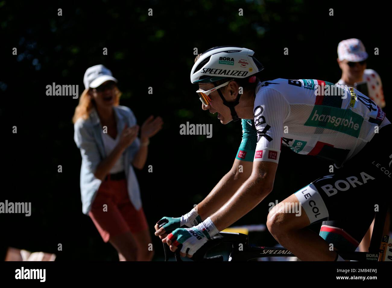 Germany's Lennard Kaemna clims La Super Planche des Belles Fille during the  seventh stage of the Tour de France cycling race over 176.5 kilometers  (109.7 miles) with start in Tomblaine and finish