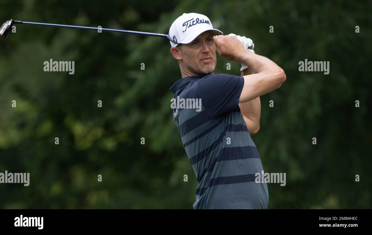 Niklas Lemke hits on the sixth hole during the first round of the ...