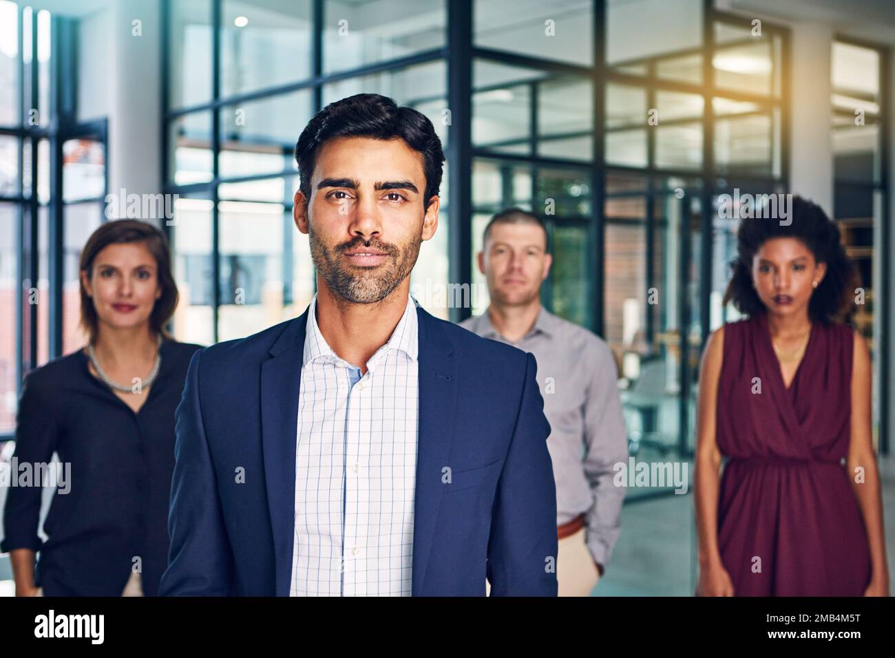 Business people, CEO and group portrait with diversity, businessman leader, vision and career mindset. Management, professional team and collaboration Stock Photo