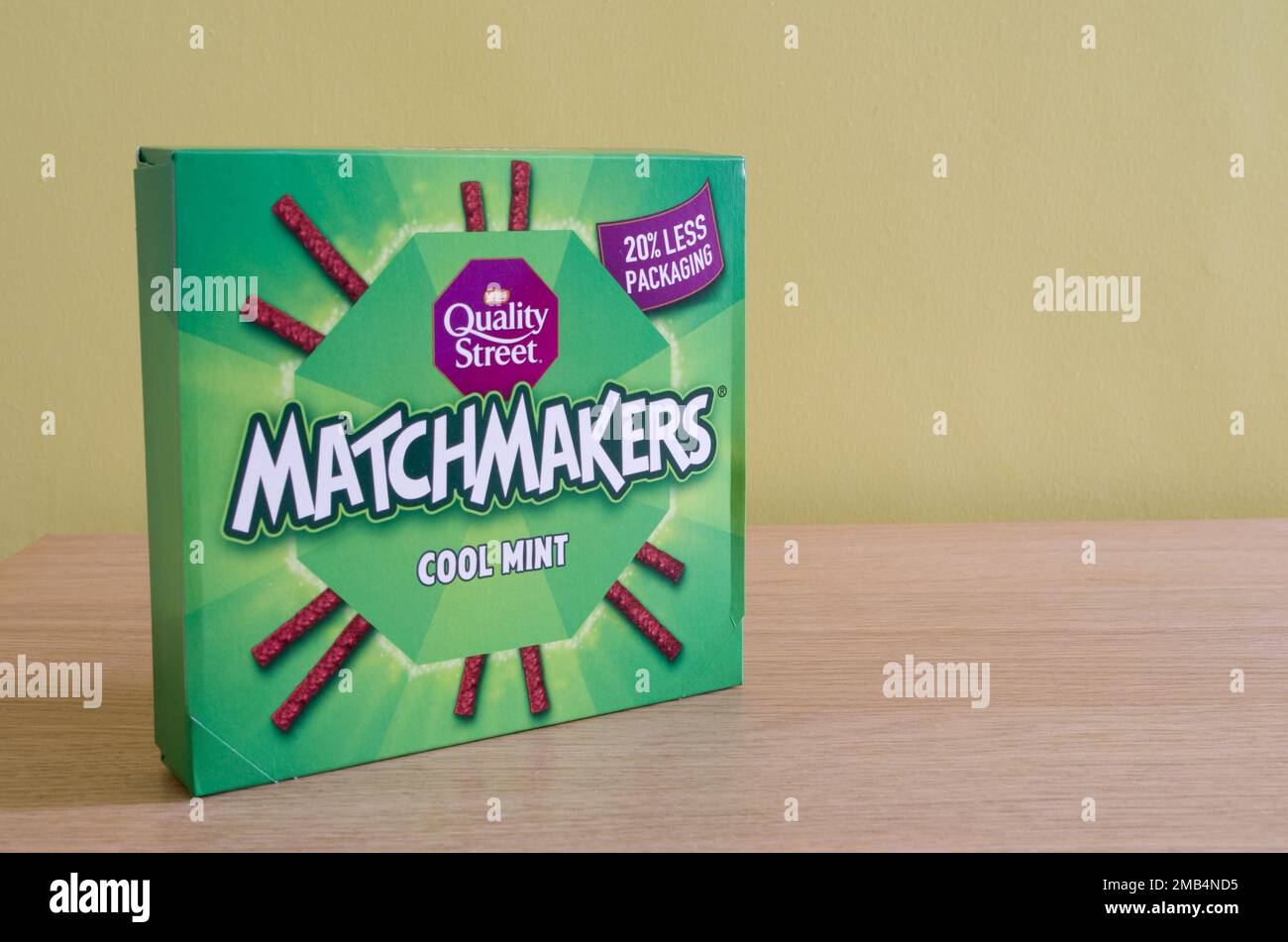 Box of Nestle Quality Street Matchmakers Cool Mint Chocolates Stock Photo
