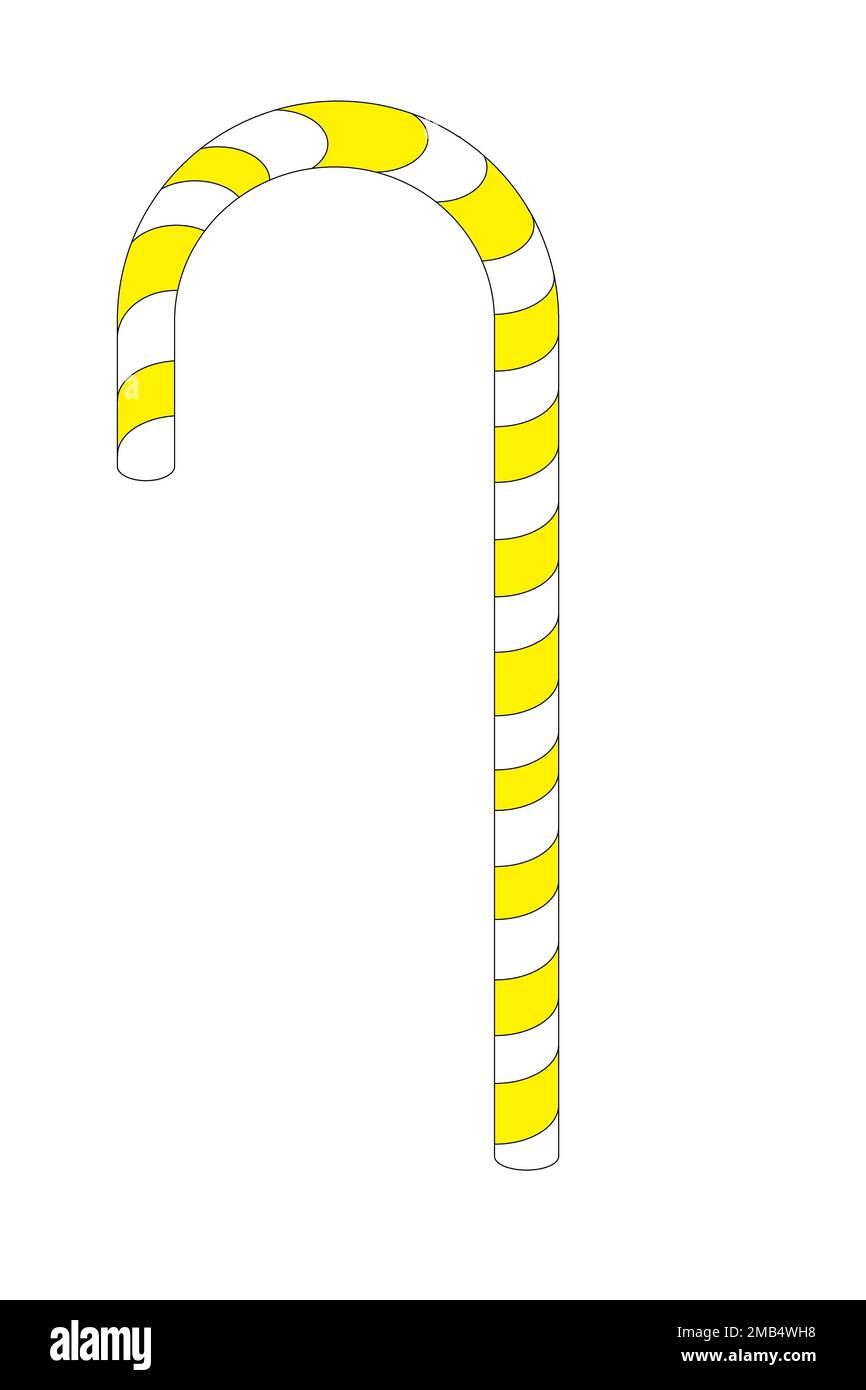 Yellow candy cane, illustration Stock Photo Alamy