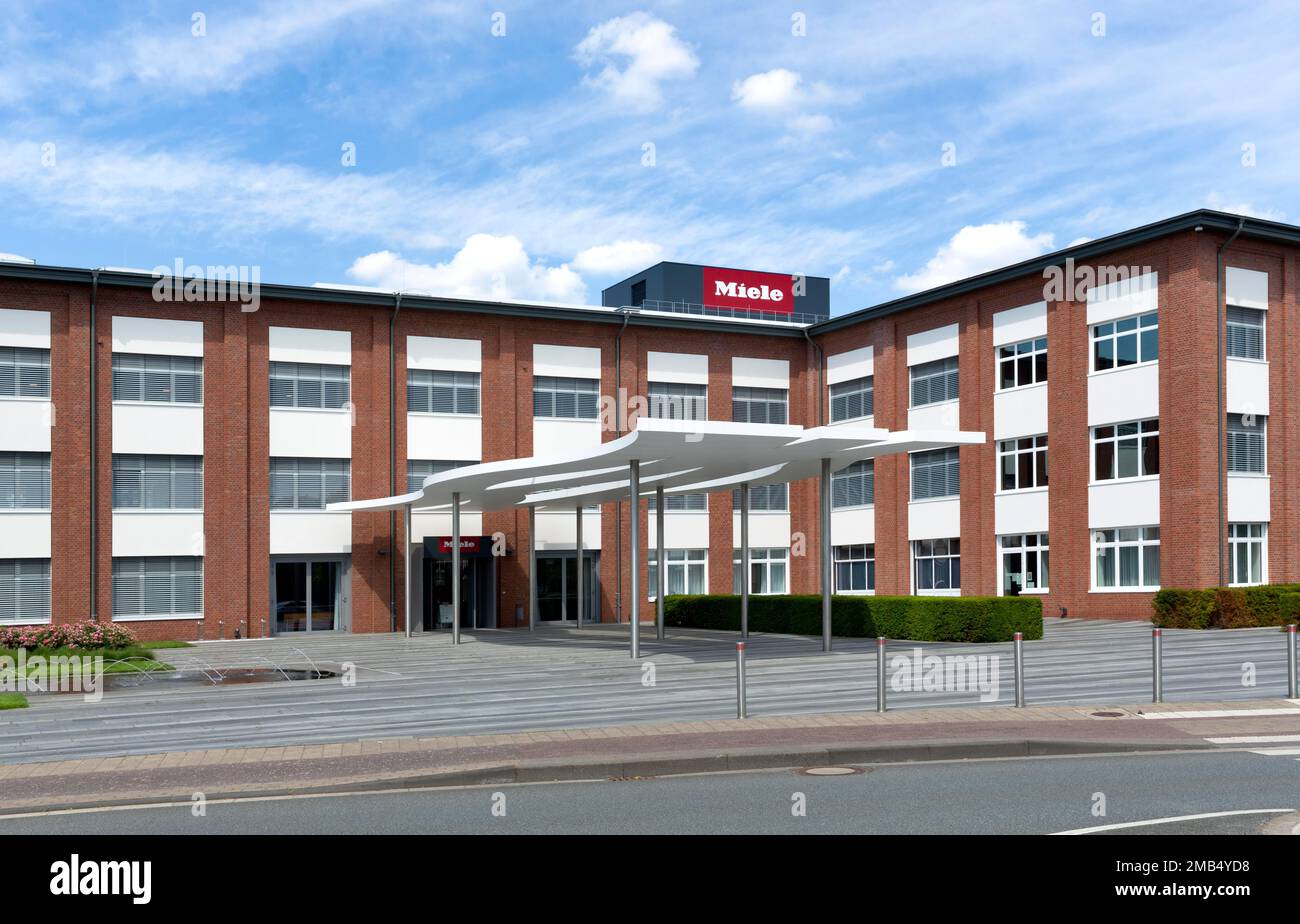 Miele Museum and main administration building of the kitchen and household appliance manufacturer Miele, Guetersloh, East Westphalia, North Stock Photo