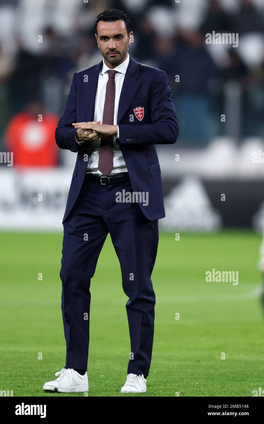 Raffaele Palladino, head coach of Ac Monza, looks on during the Coppa Italia  football match beetween Juventus Fc and Ac Monza at Allianz Stadium on  January 19, 2023 in Turin, Italy .