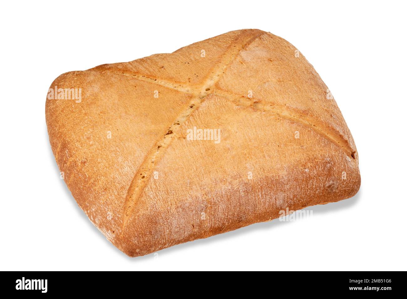 Loaf of Bozza bread, Typical Tuscan bread of peasant origin, isolated