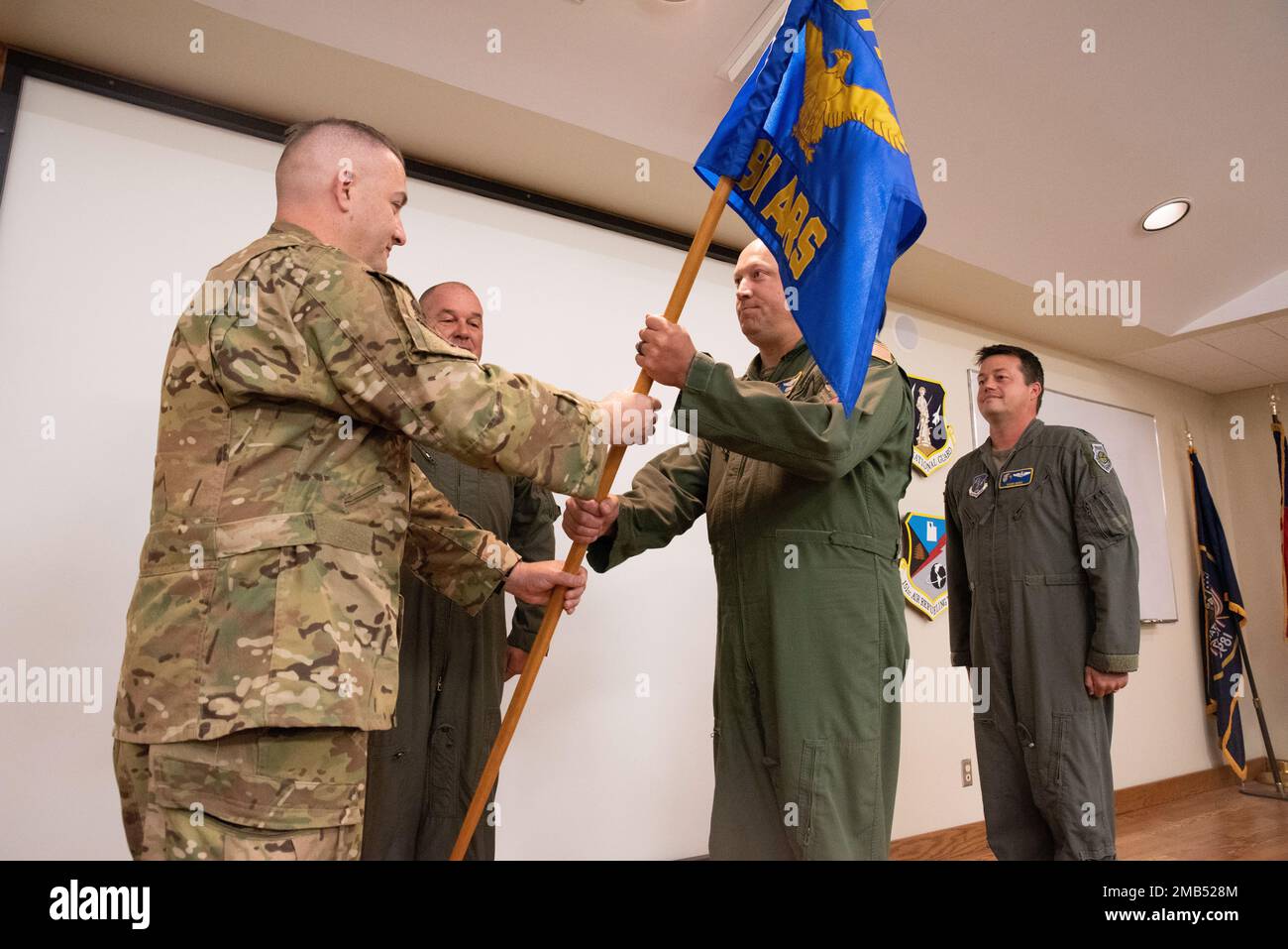 U.S. Air Force Lt. Col. Jacob C. Johnson, incoming commander, 191st Air ...