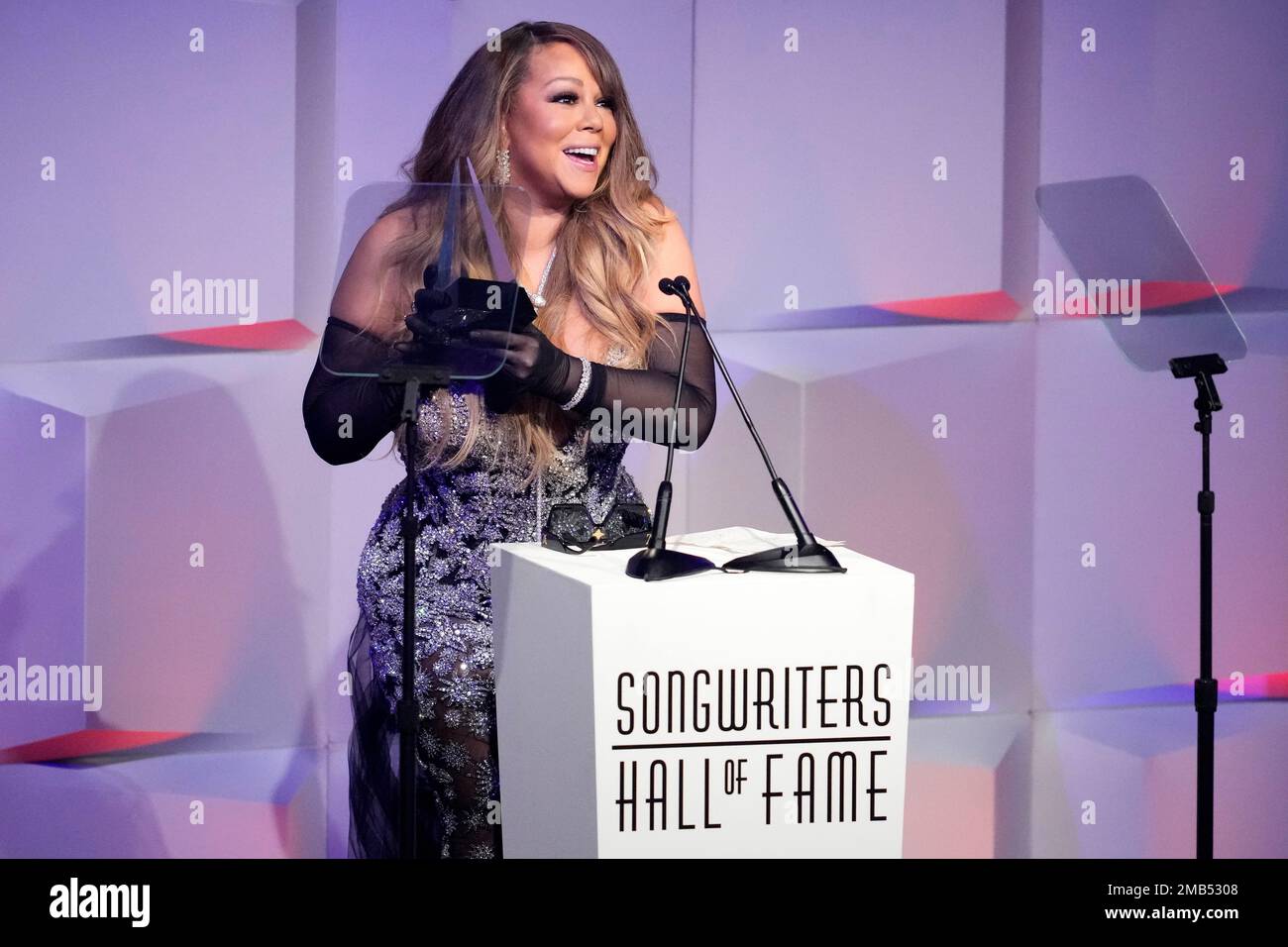 Honoree Mariah Carey speaks at the 51st annual Songwriters Hall of Fame