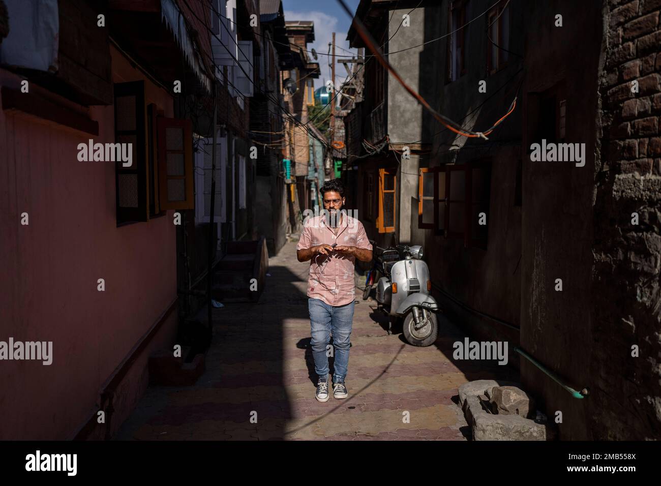 Srinagar Rappers Arif Farooq, a rap singer sings a he walks in the narrow lanes of ...