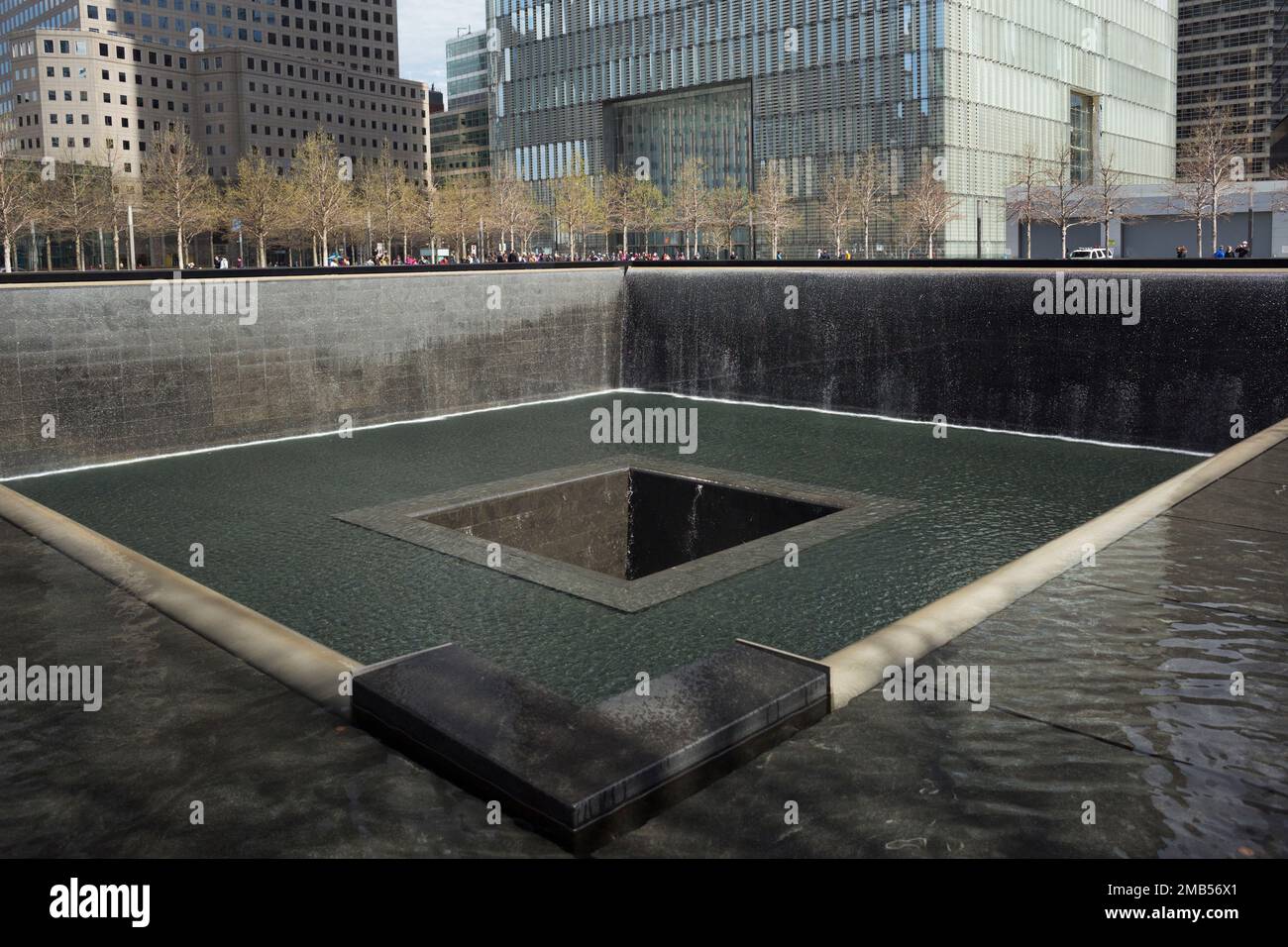Memorial North Pool at the World Trade Center site, New York Stock Photo