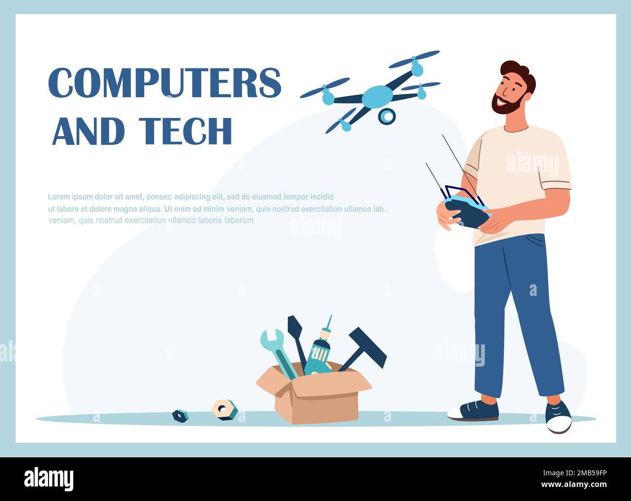 Man Create Invention.Robotics Class Tech Landing