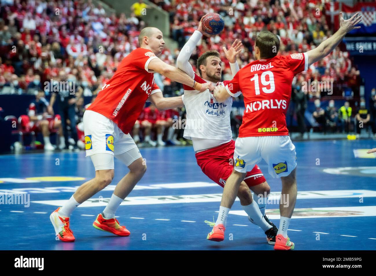 Malmo, Sweden. 19th Jan, 2023. Luka Cindric (33) of Croatia seen in