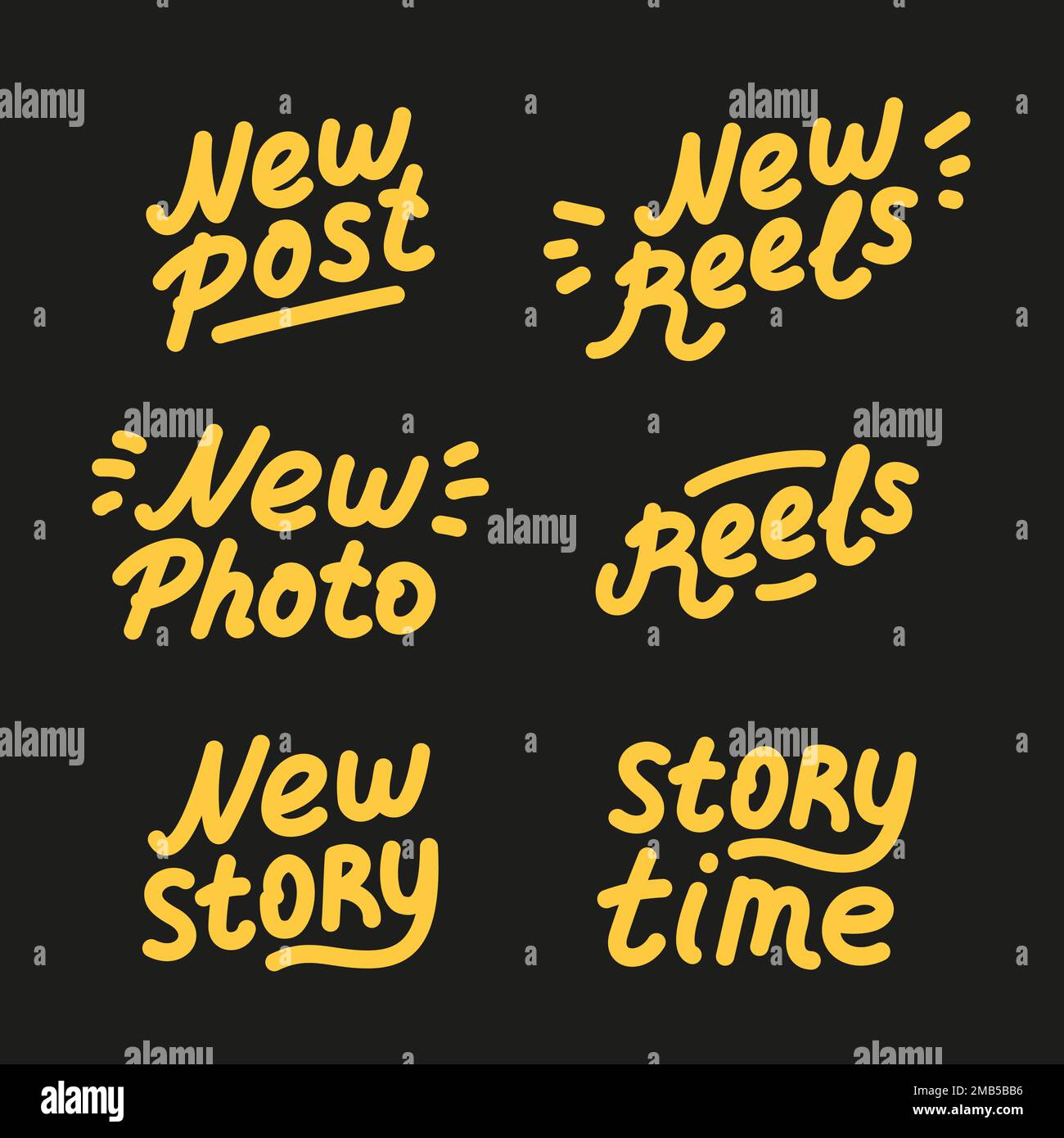 Blog content icons. Blogging or vlogging cartoon icons for social midea vector flat illustration. Stock Vector