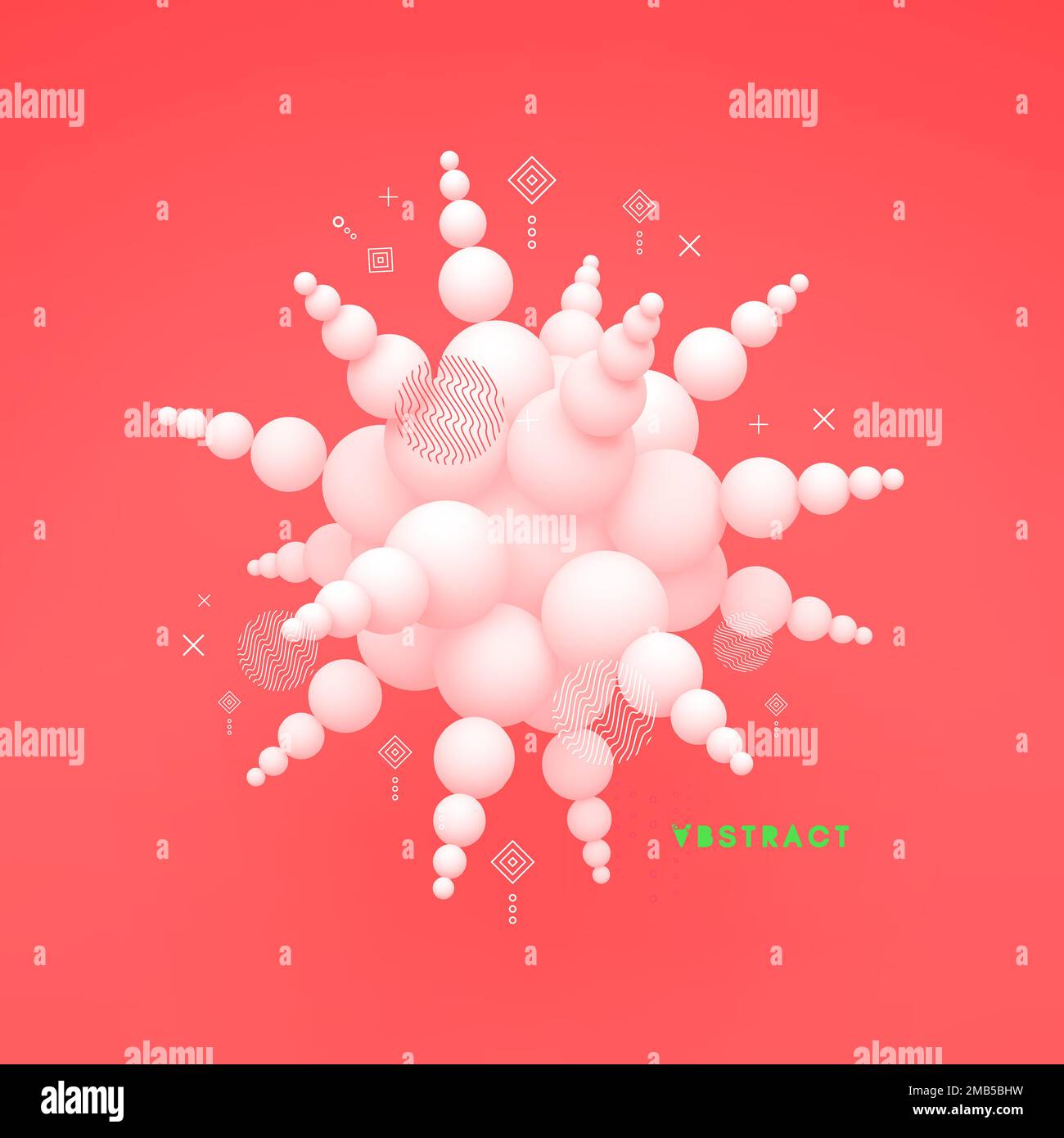 3d abstract spheres composition. Vector illustration. Stock Vector