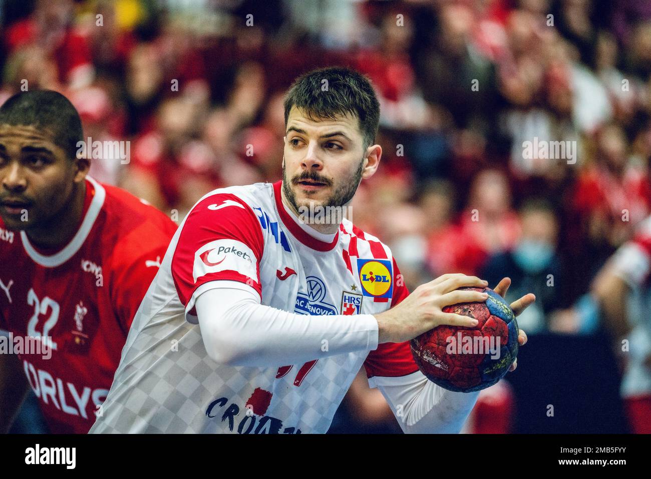 Malmo, Sweden. 19th Jan, 2023. Filip Glavas (57) of Croatia seen during