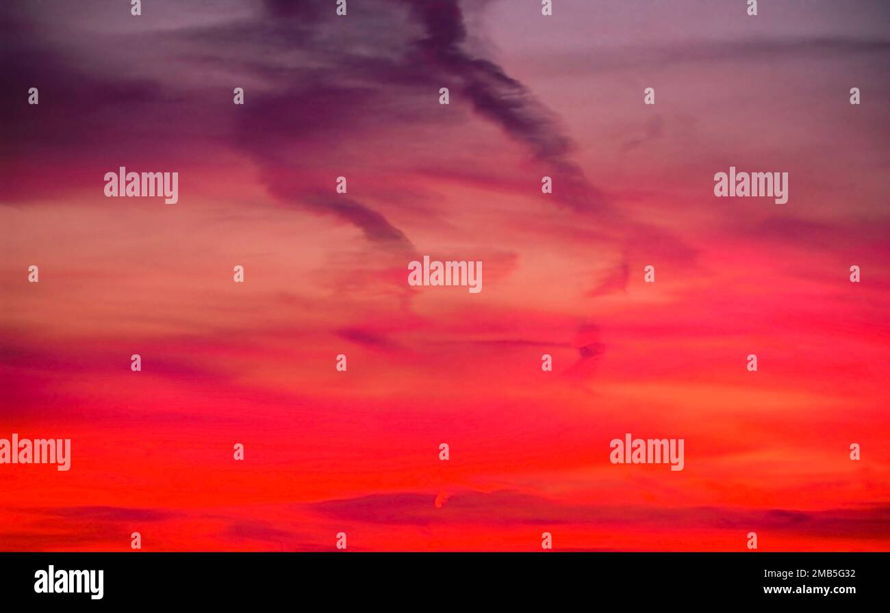 Blazing sky in Franche-comte, France Stock Photo