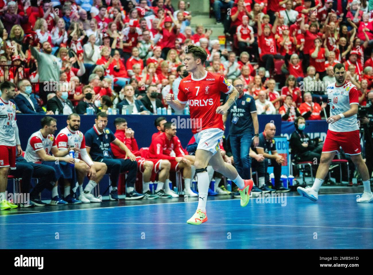 Malmo, Sweden. 19th Jan, 2023. Emil Jakobsen (7) of Denmark seen during