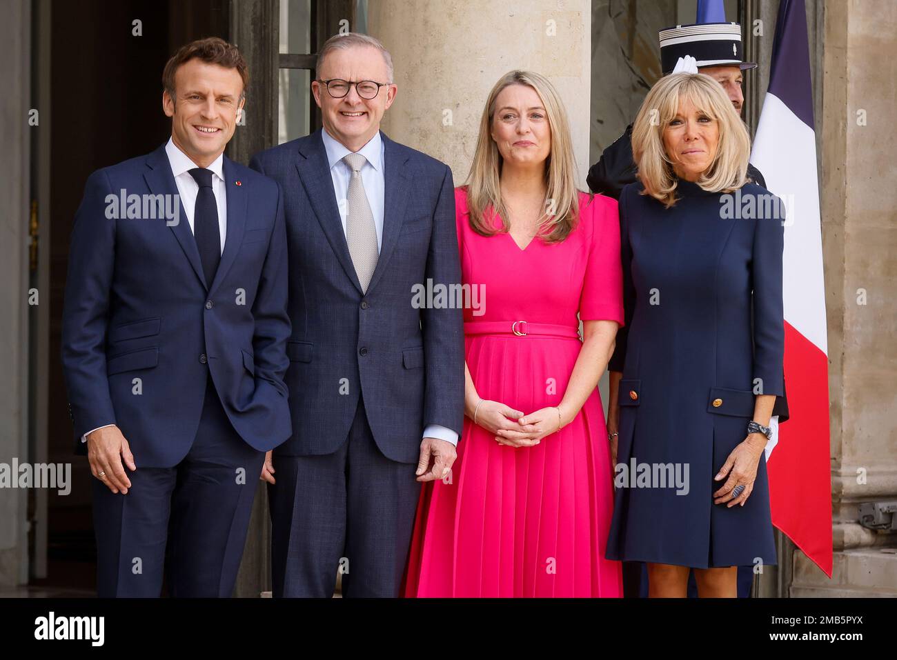 French President Emmanuel Macron, left, Australian Prime Minister