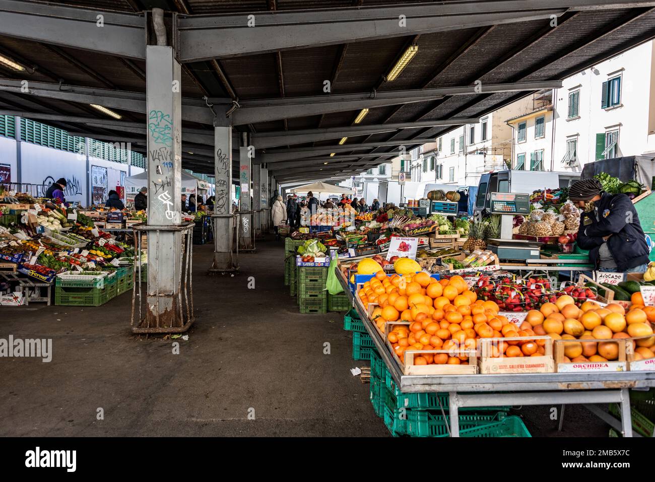 Italy Local travel, market in Sant'Ambrogio, Florence Stock Photo