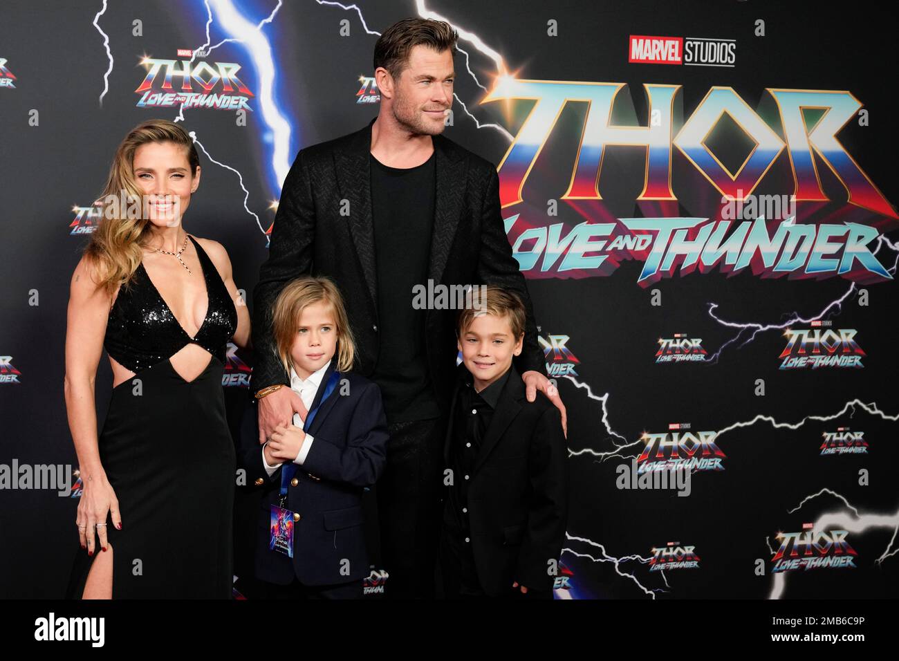 Australian actor Chris Hemsworth and his wife Elsa Pataky pose for a