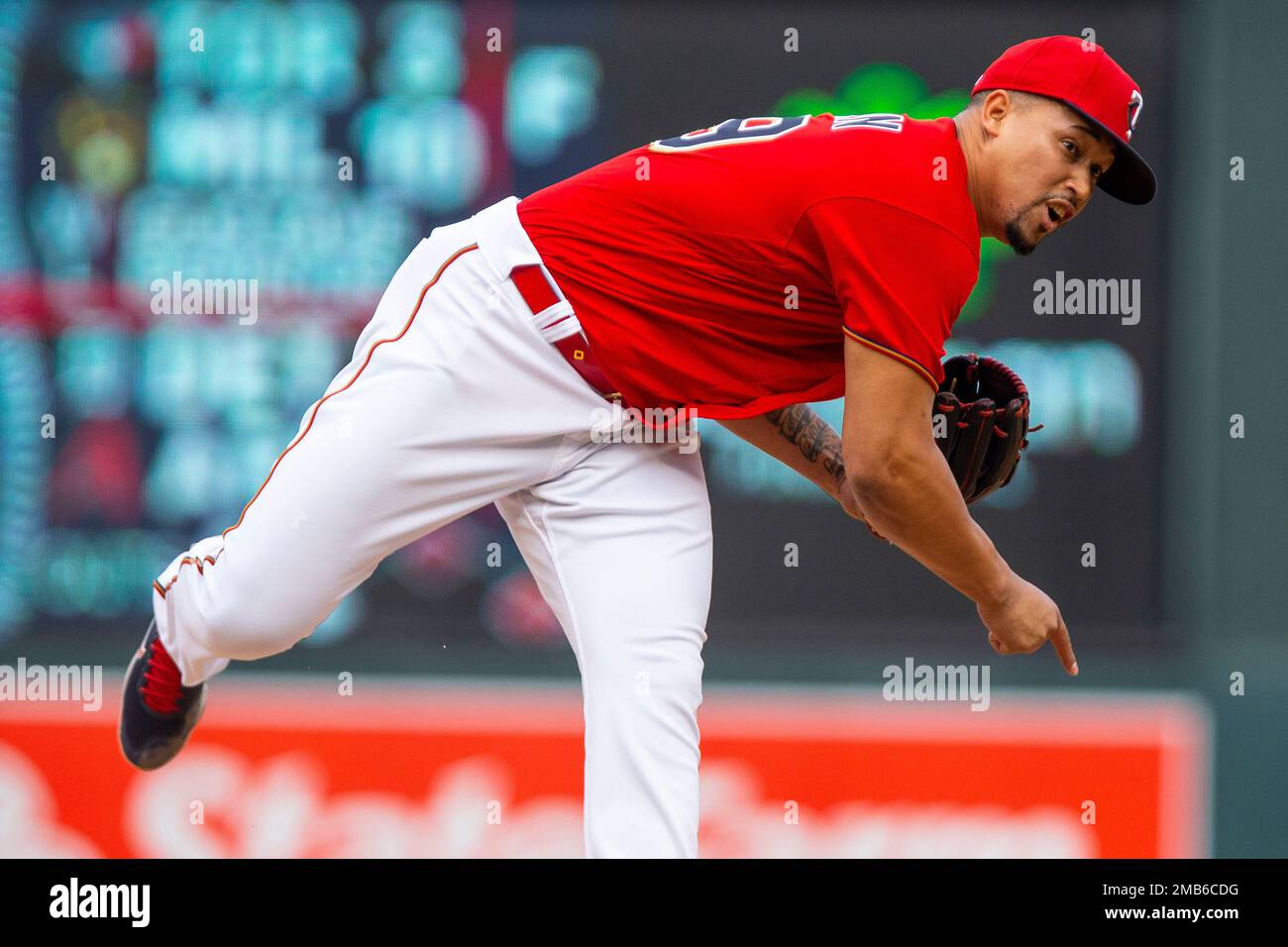 Minnesota Twins relief pitcher Jhoan Duran throws against the Colorado  Rockies during a baseball game Sunday, June 26, 2022, in Minneapolis. (AP  Photo/Andy Clayton-King Stock Photo - Alamy