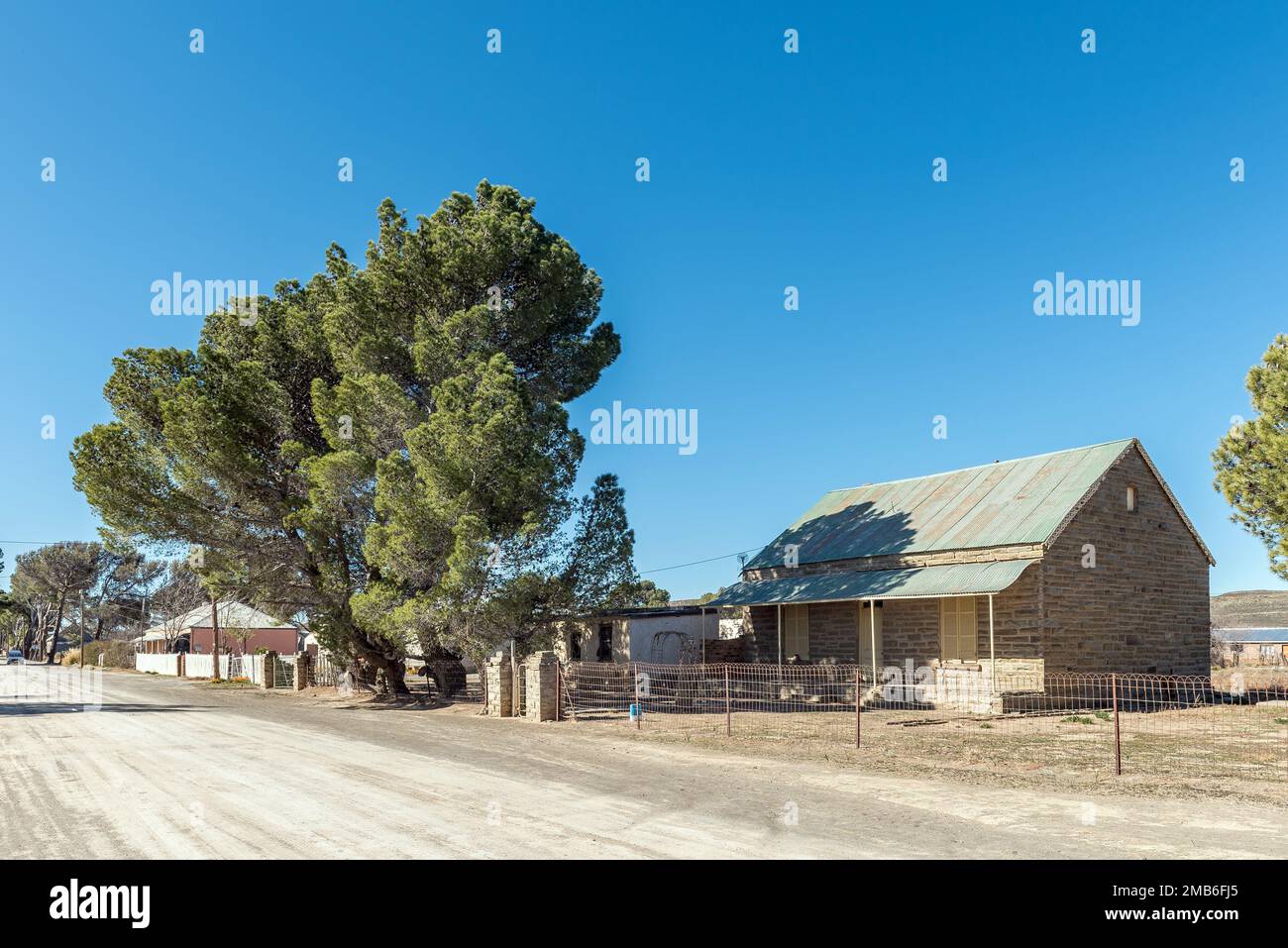 SUTHERLAND, SOUTH AFRICA SEP 3, 2022 A street scene, with old houses