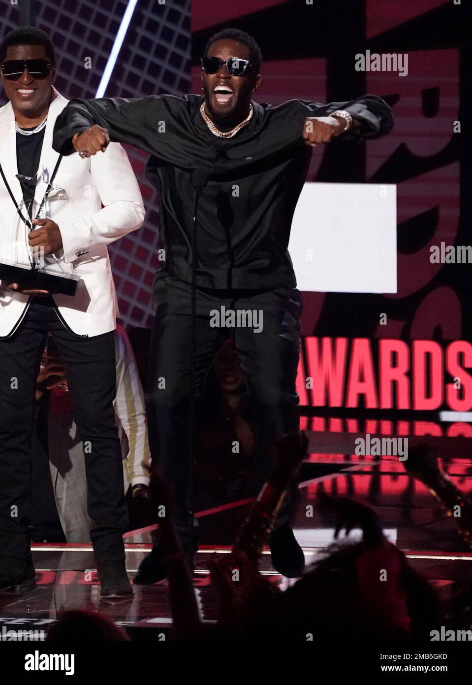 Sean "Diddy" Combs accepts the lifetime achievement award at the BET
