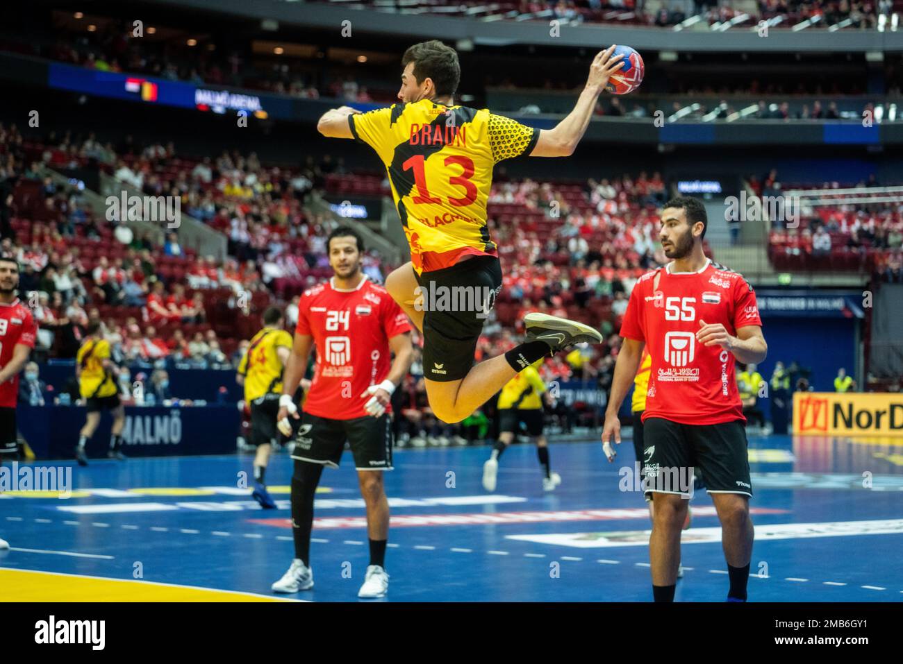 Malmo, Sweden. 19th Jan, 2023. Nick Braun (13) of Belgium seen during