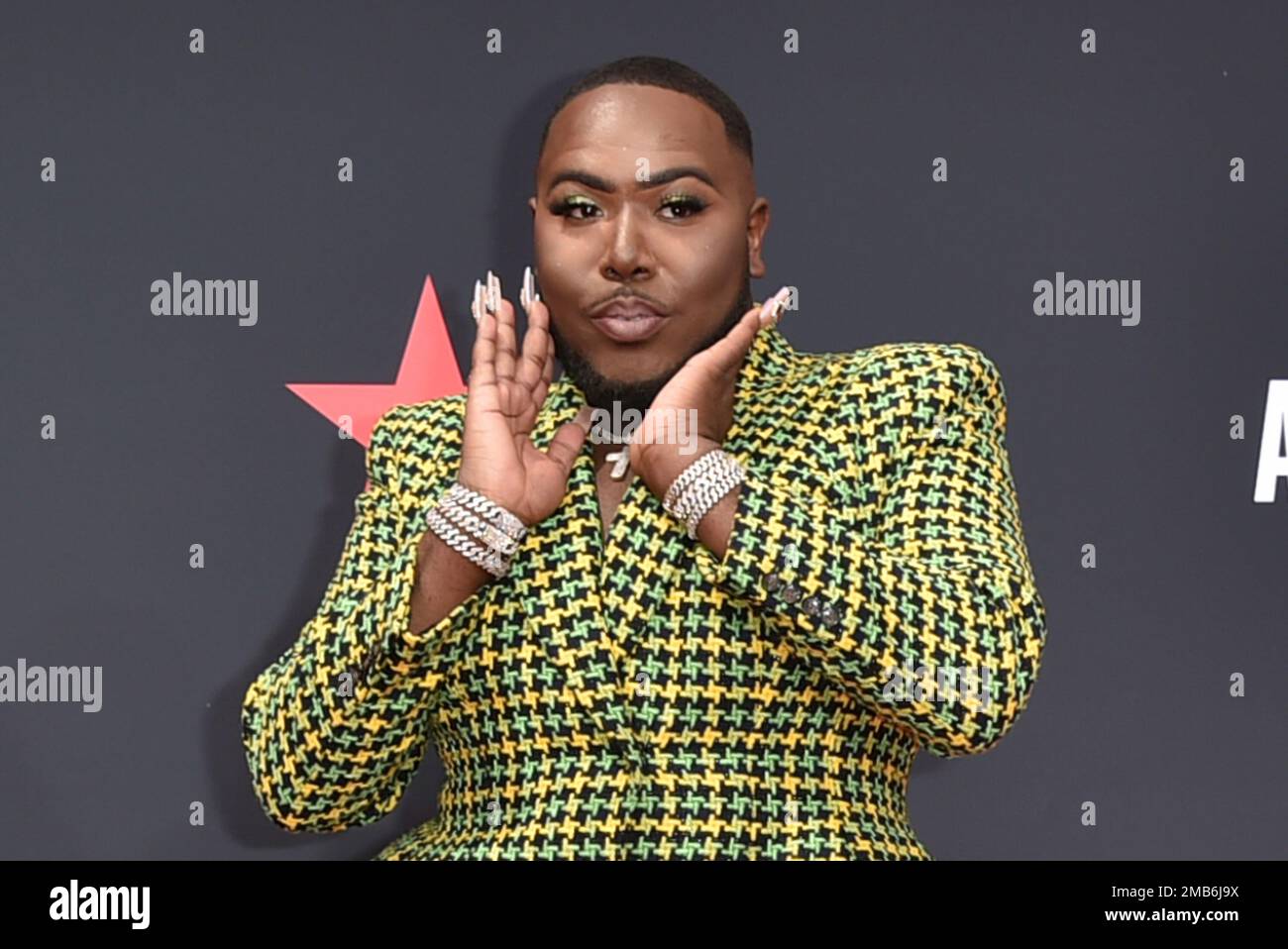 Saucy Santana arrives at the BET Awards on Sunday, June 26, 2022