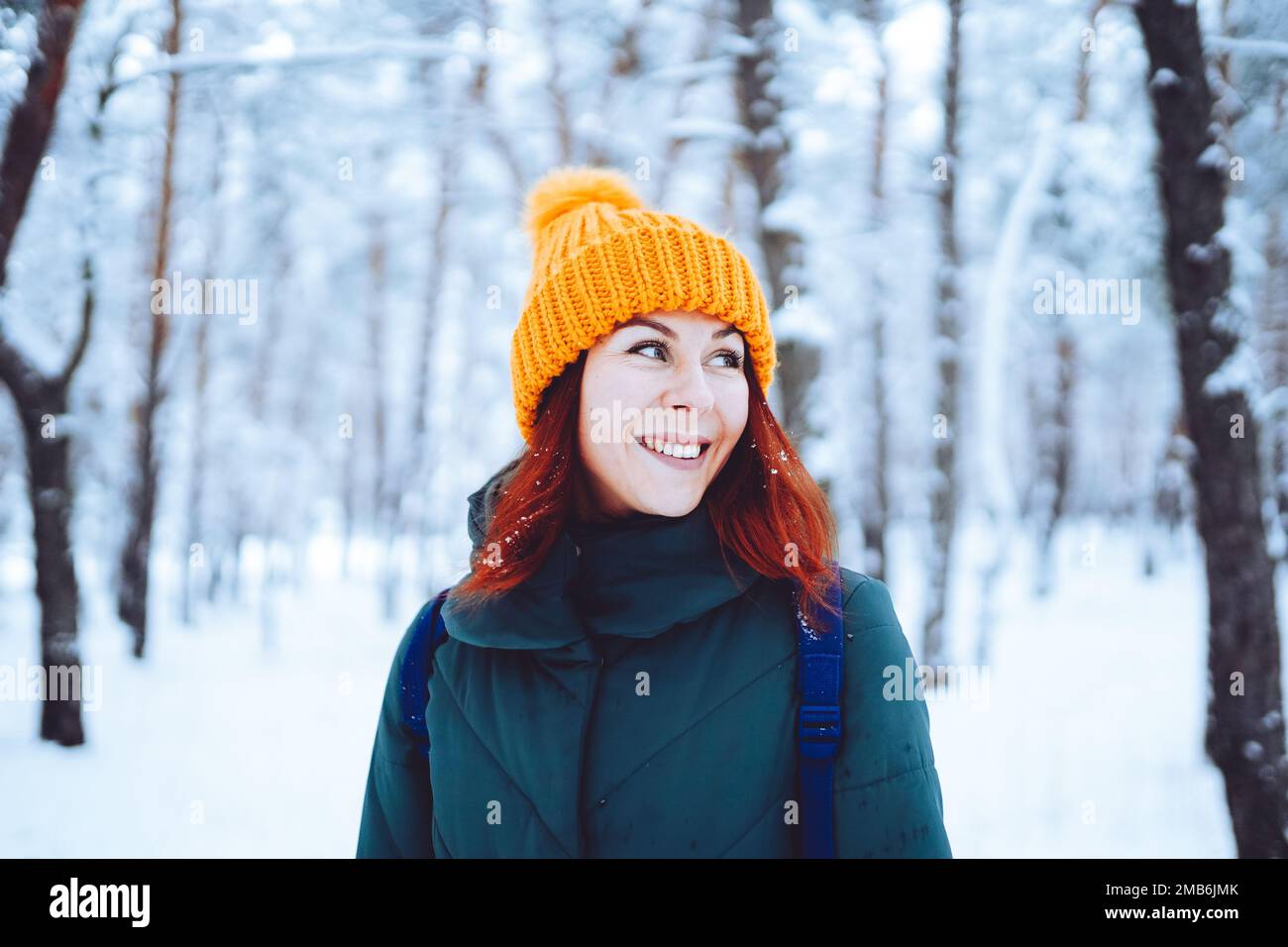 Beautiful woman in the forest hi-res stock photography and images - Alamy