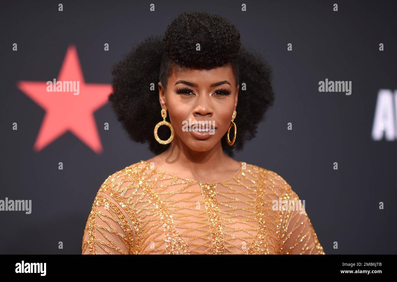 Brandee Evans arrives at the BET Awards on Sunday, June 26, 2022, at