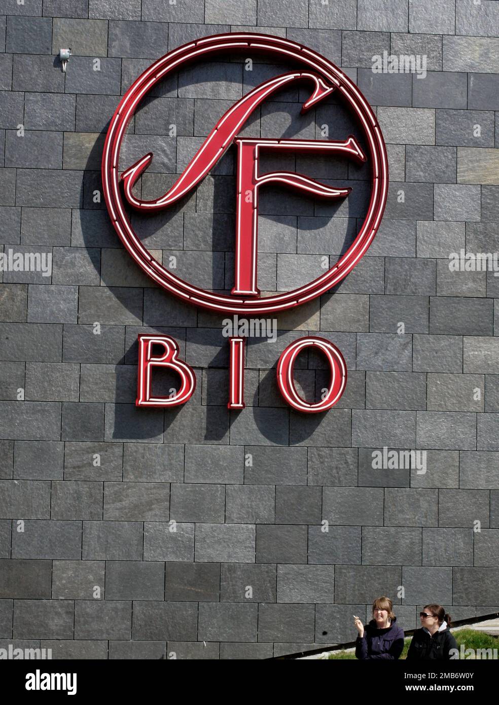 Logo for the cinema chain SF Bio (SF studio), Swedish Film Industry. Stock Photo