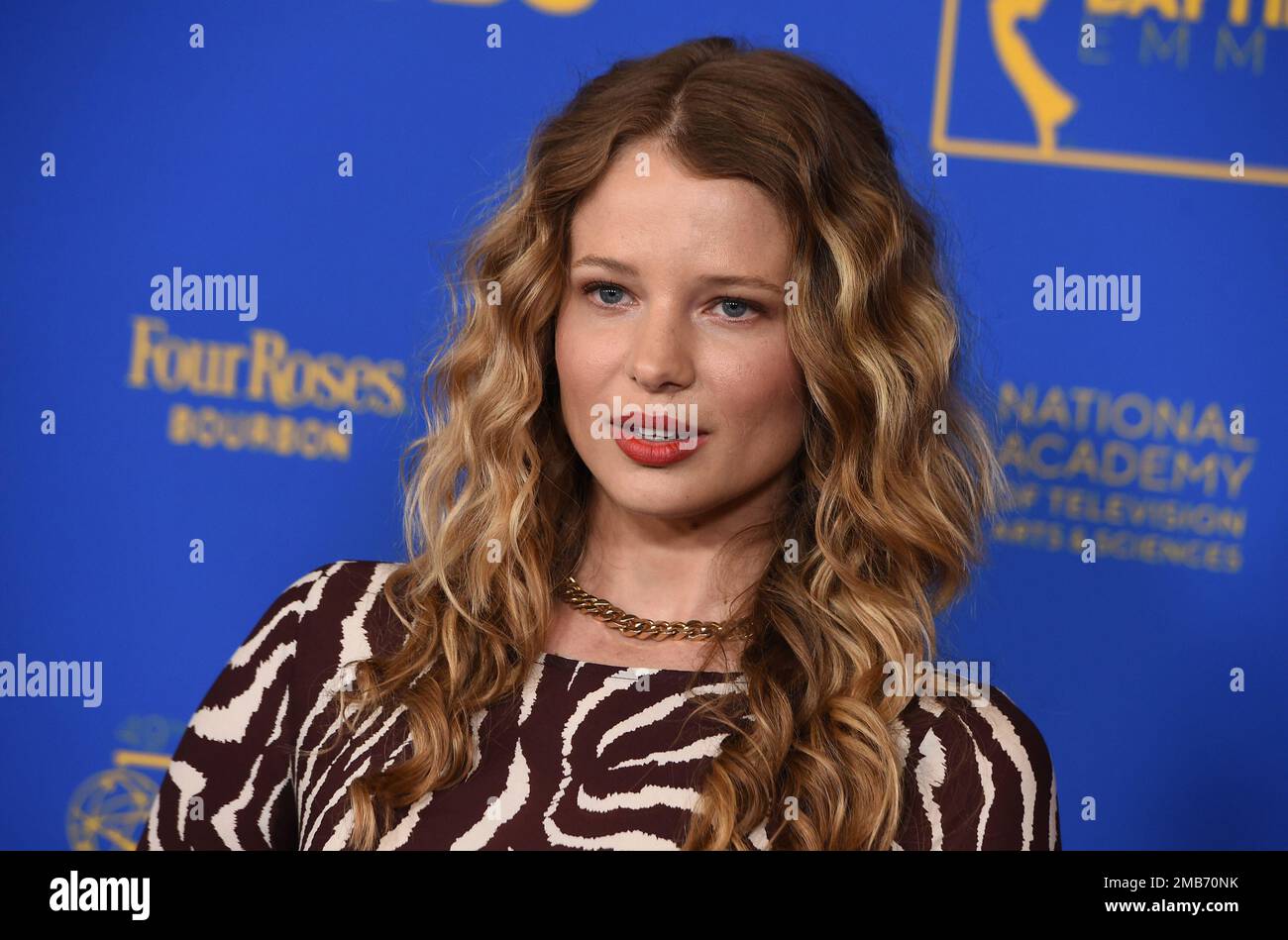 Allison Lanier arrives at the 49th annual Daytime Emmy Awards on Friday