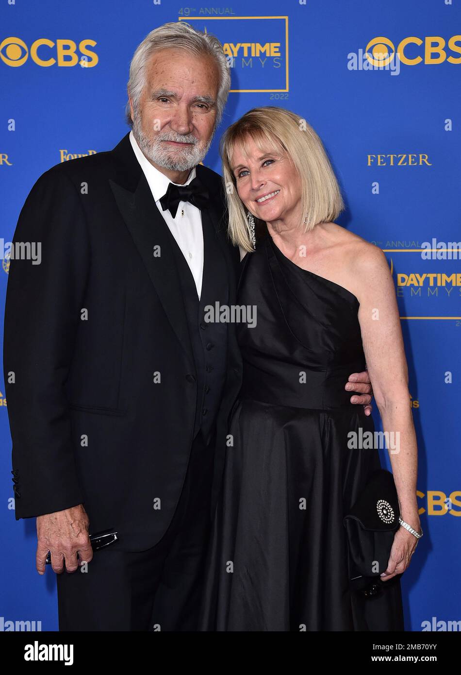 John McCook, left, and Laurette Spang-McCook arrive at the 49th annual  Daytime Emmy Awards on Friday, June 24, 2022, in Pasadena, Calif. (Photo by  Jordan Strauss/Invision/AP Stock Photo - Alamy