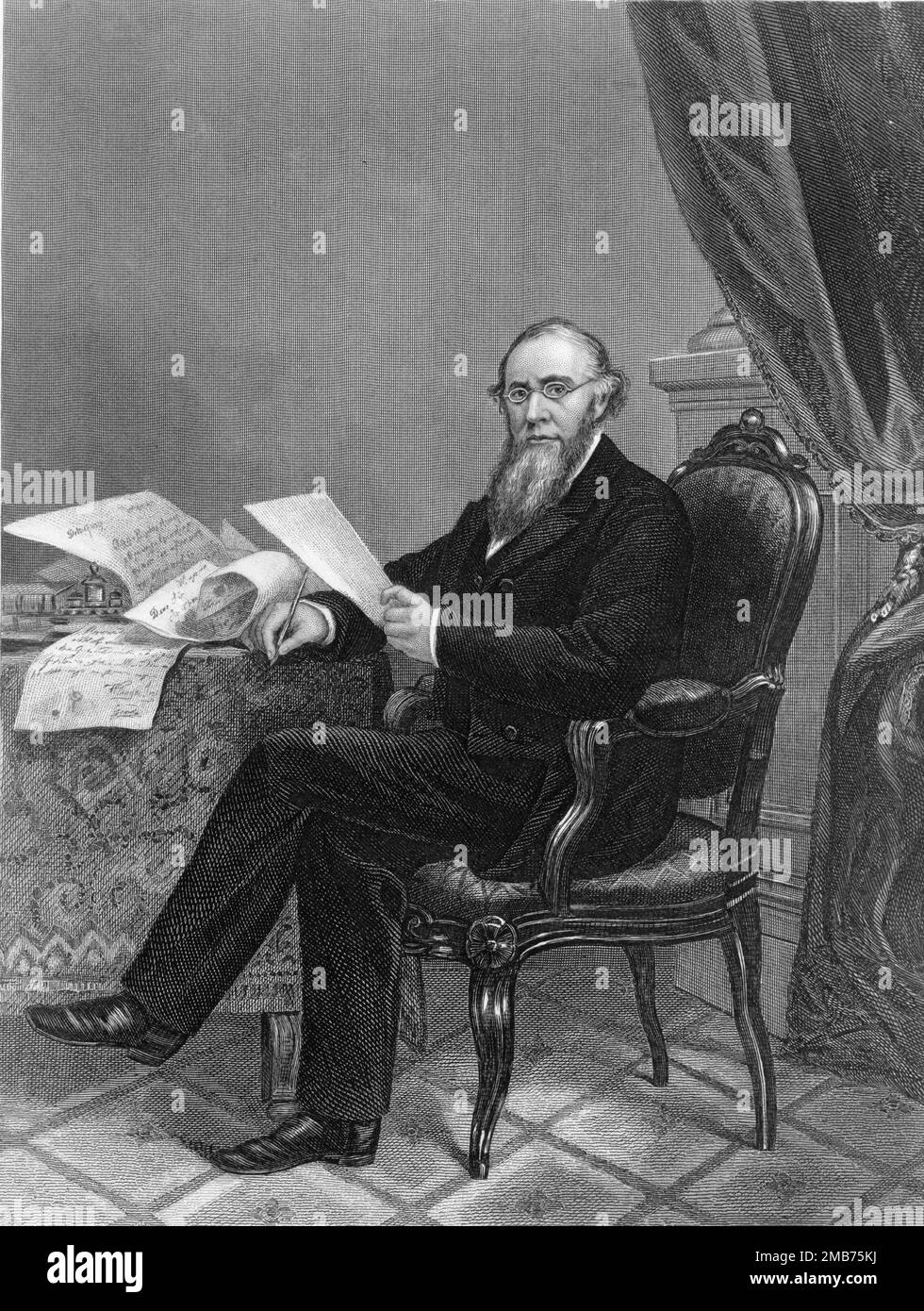 Edwin M. Stanton, who was the Secretary of War in Abraham Lincoln's government during the American Civil War Stock Photo