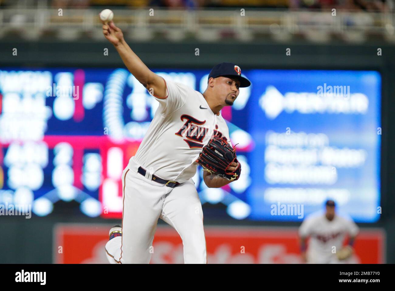 Minnesota Twins relief pitcher Jhoan Duran throws to the Cleveland  Guardians during a baseball game Tuesday, June 21, 2022, in Minneapolis.  (AP Photo/Andy Clayton-King Stock Photo - Alamy