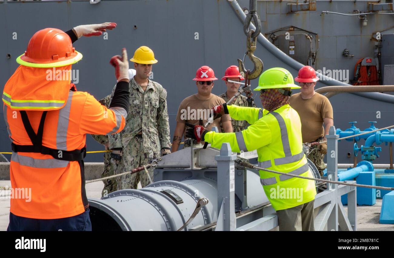 SANTA RITA, Guam (June 13, 2022) Sailors attached to Navy Cargo ...