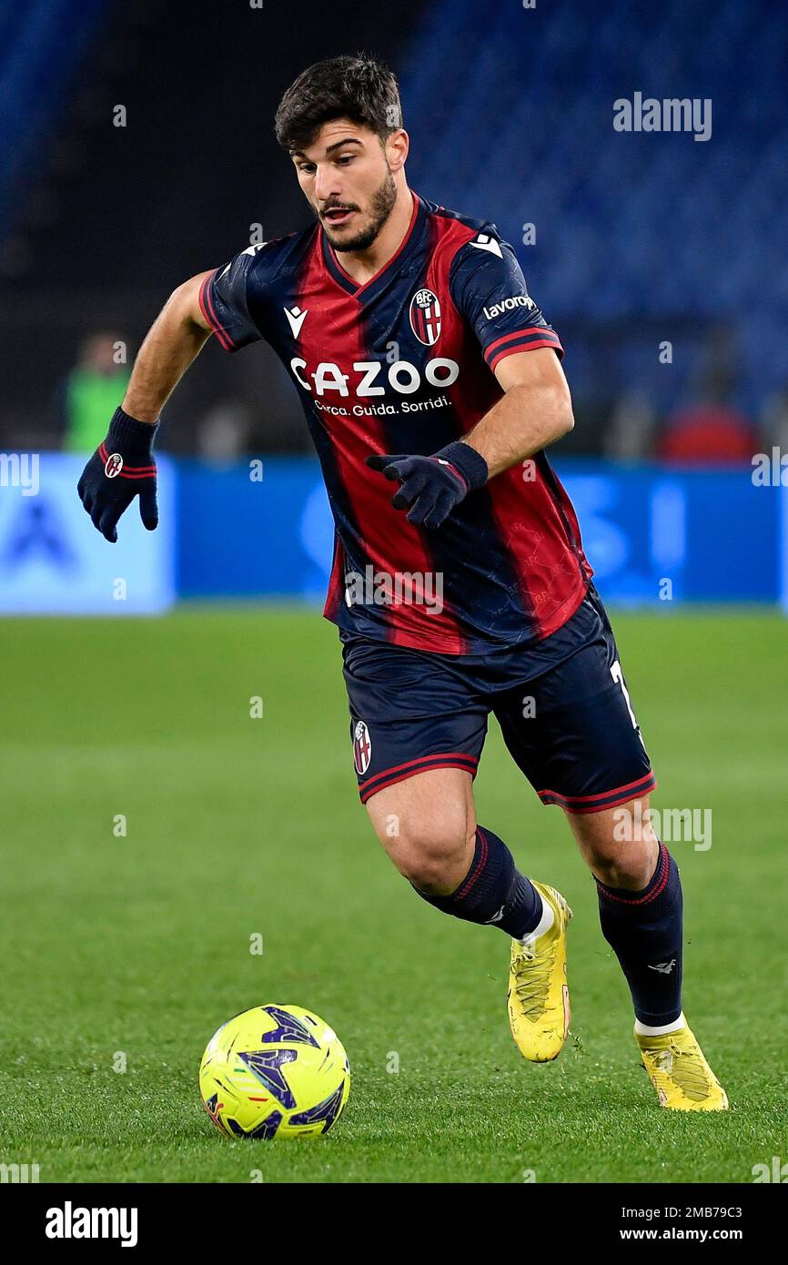 Riccardo Orsolini of Bologna FC in action during the Italy Cup football
