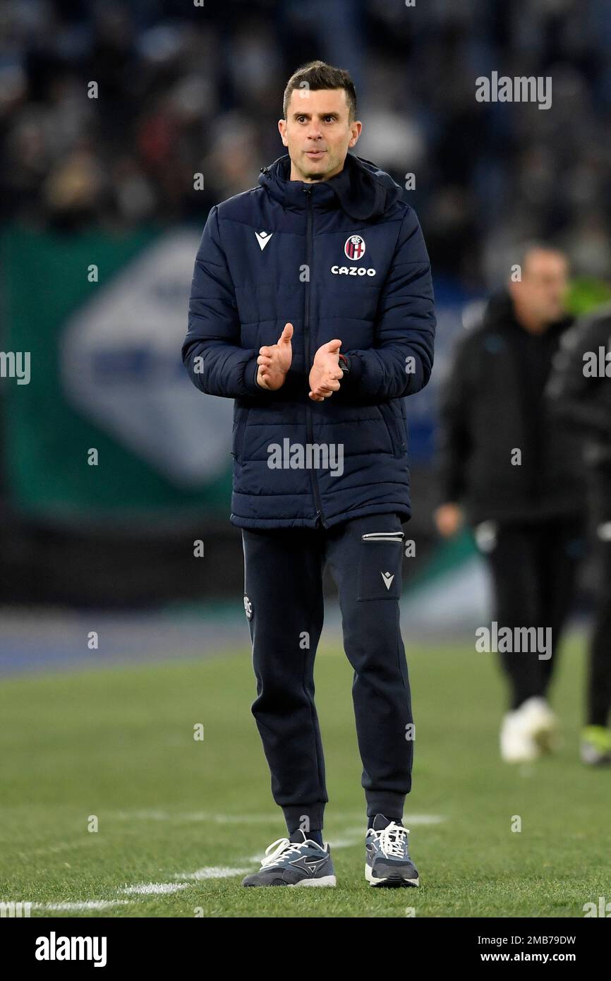 Thiago Motta coach of Bologna FC during the Italy Cup football match between SS Lazio and Bologna FC at Olimpico stadium in Rome (Italy), January 19th Stock Photo