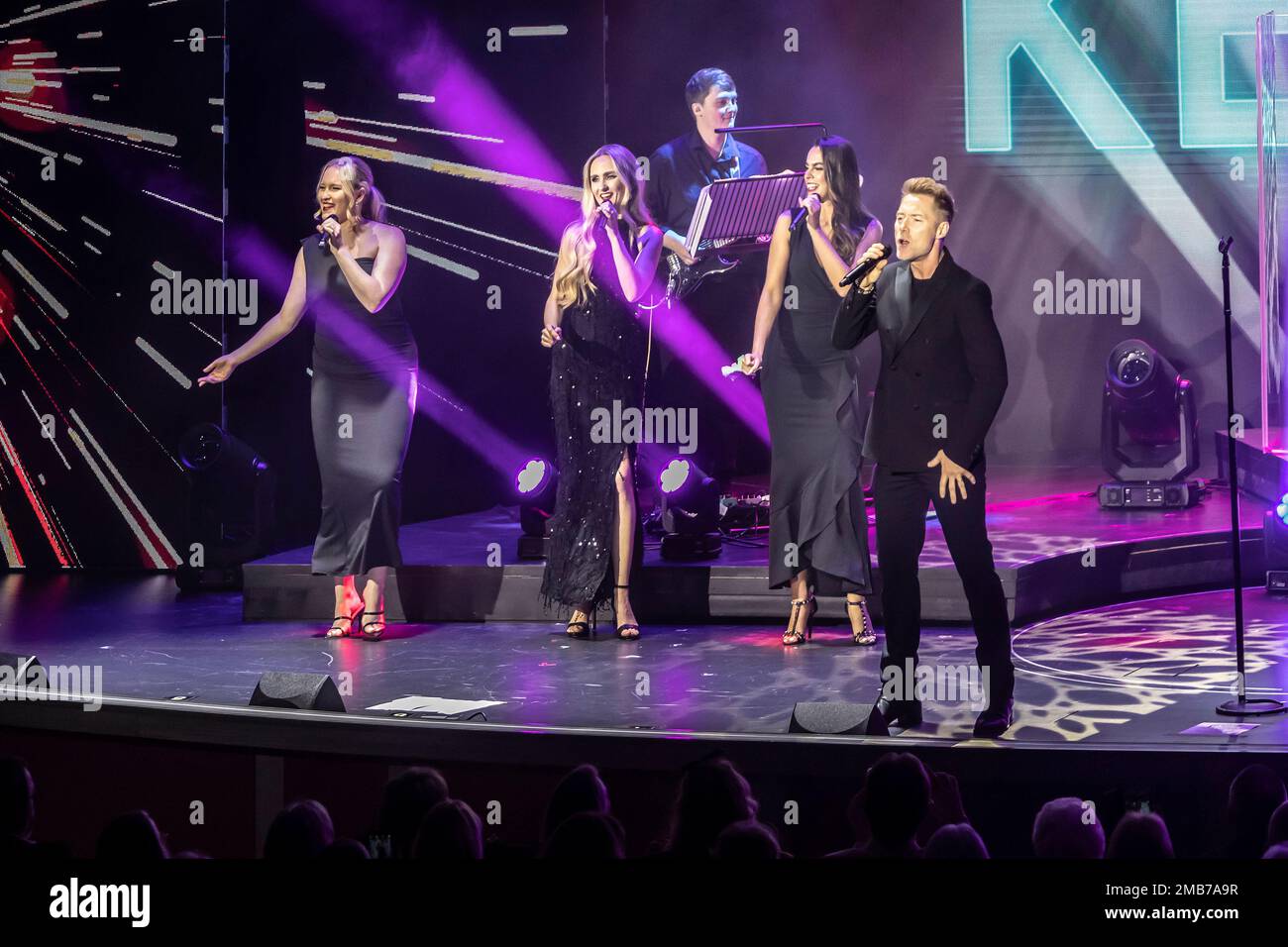 Ronan Keating performing on P&O Arvia on the Christmas - New Year cruise. Stock Photo