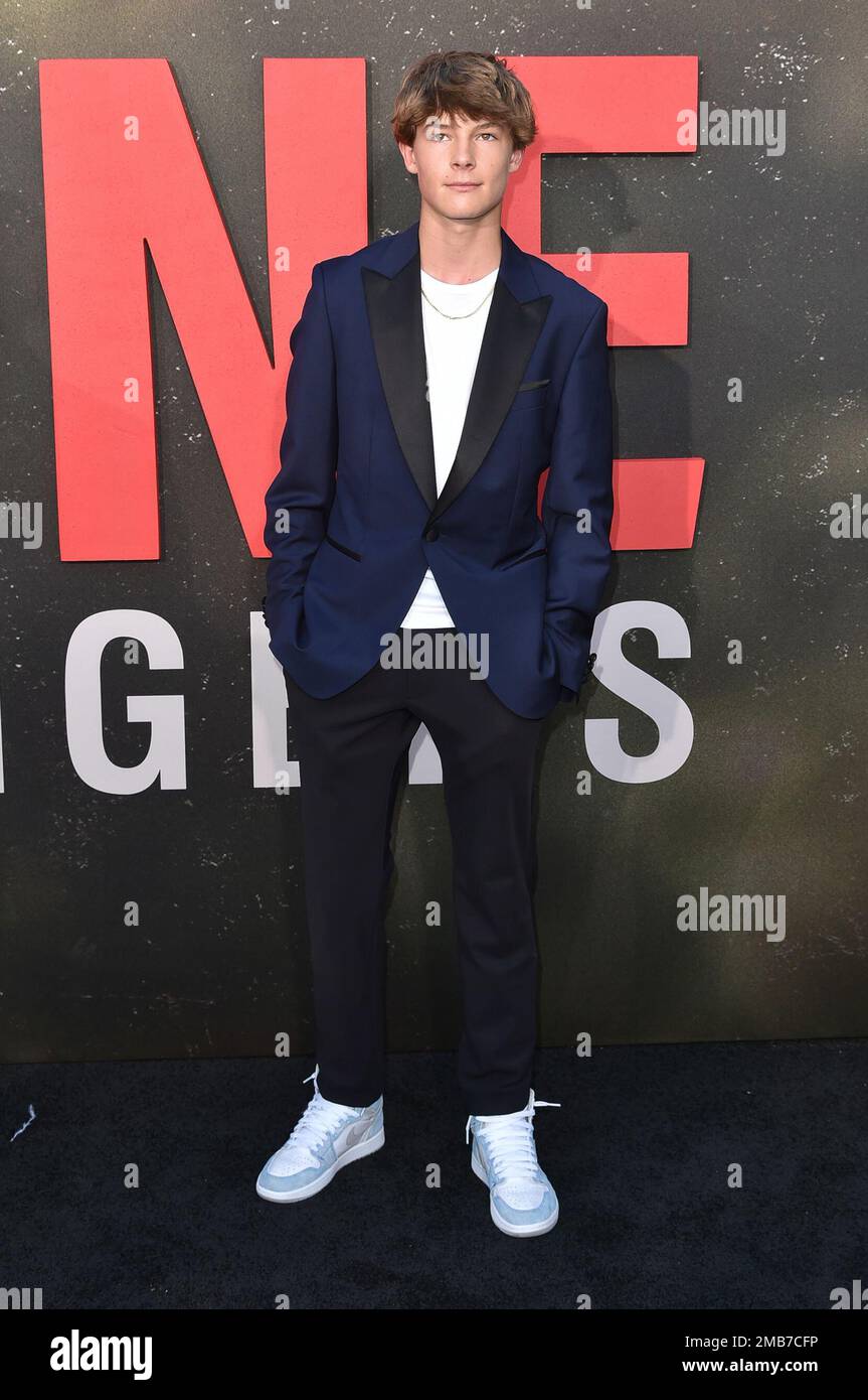 Jacob Moran arrives at the Los Angeles premiere of 