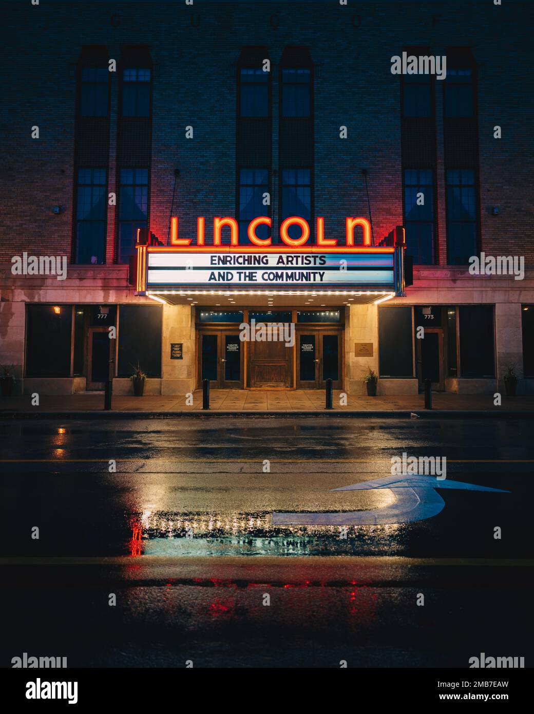 Lincoln Theatre vintage neon sign, Columbus, Ohio Stock Photo