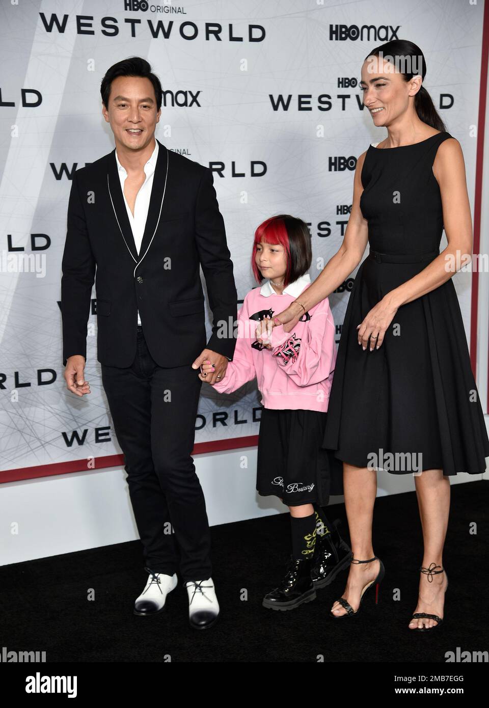 Daniel Wu and his family attend the premiere of HBO's 
