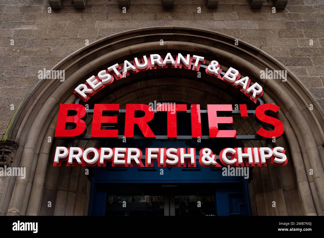 Edinburgh Scotland 9th June 2022 Bertie's Fish and Chip shop in