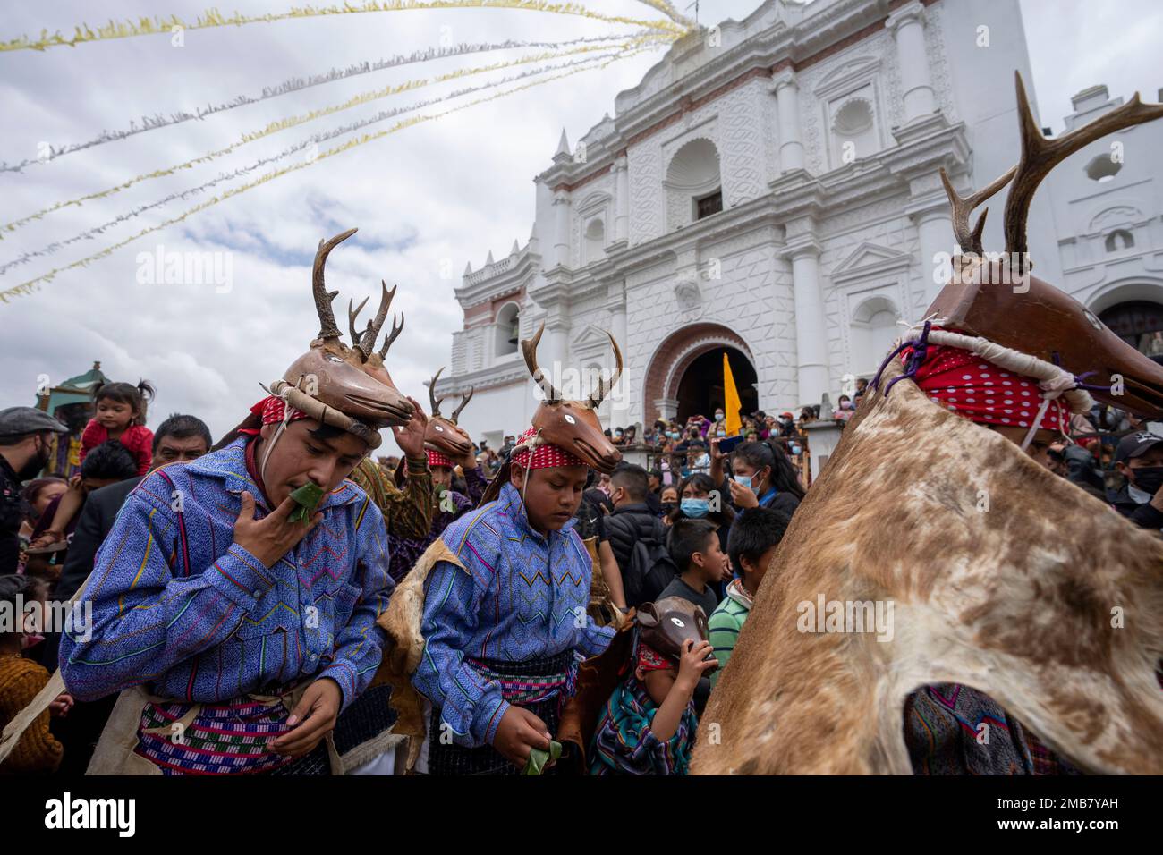 Indigenous dancers perform The Dance of the Deer during the Corpus