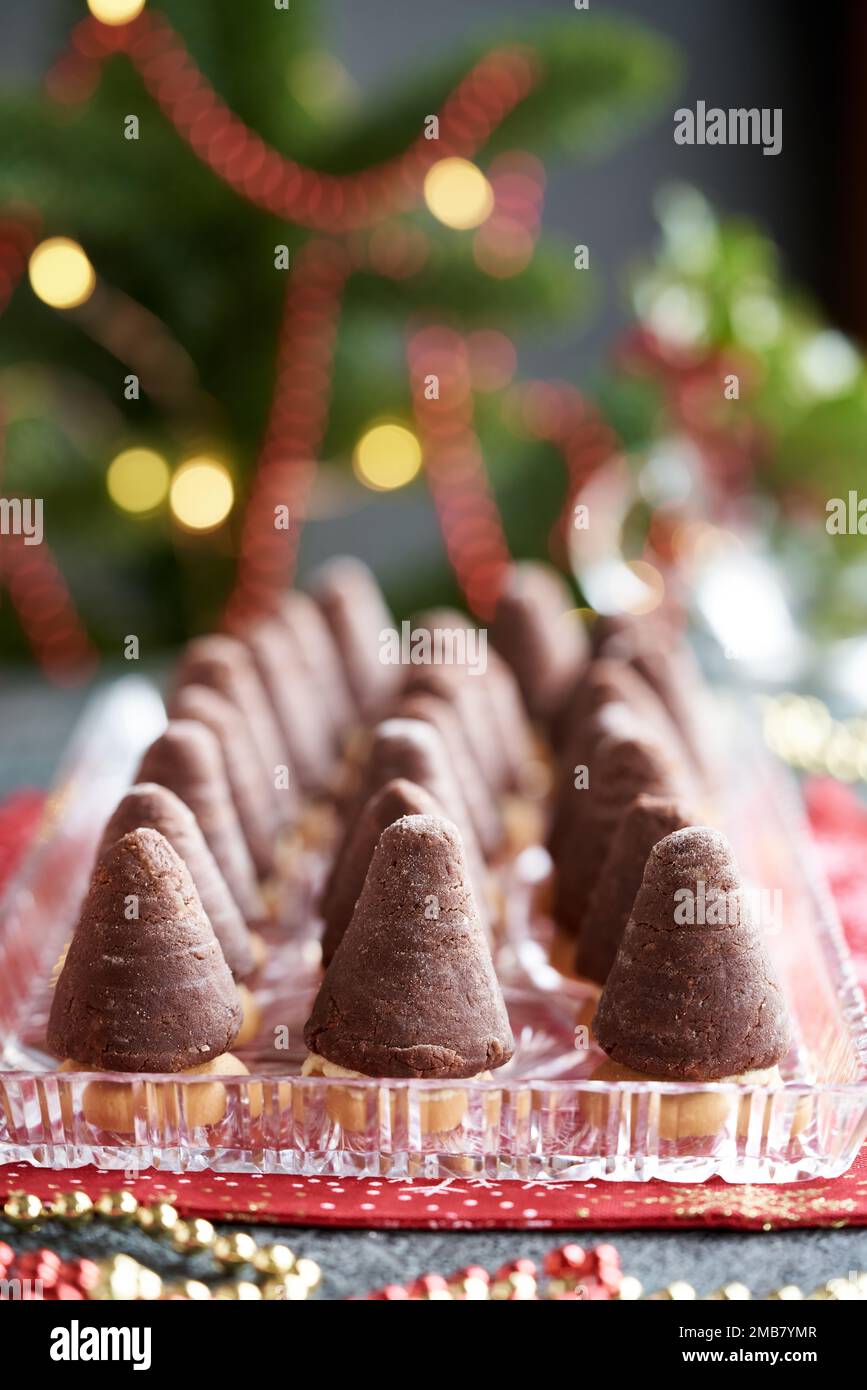 Beehives or wasp nests traditional Czech nobake Christmas cookies