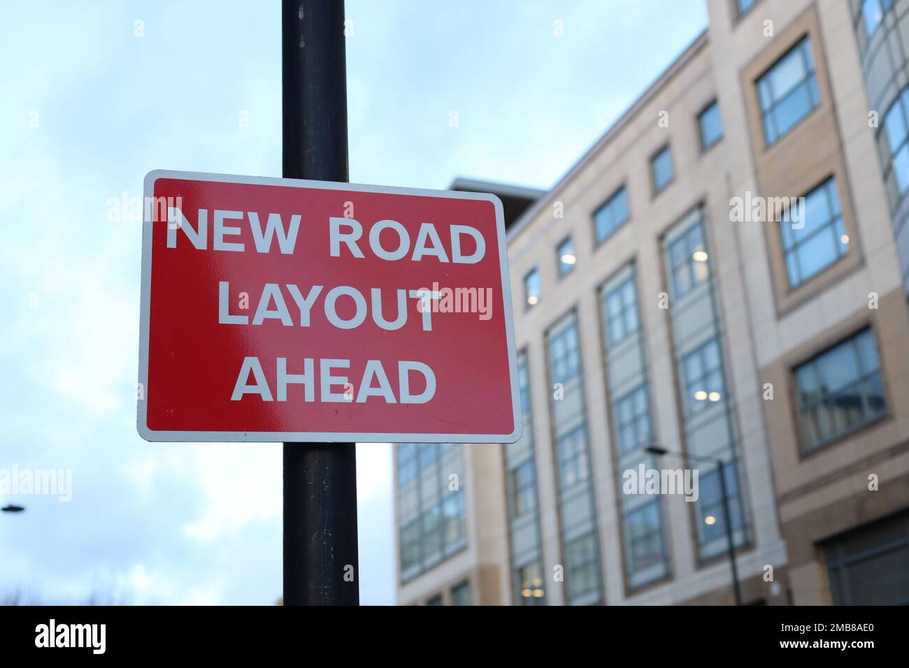 New Road Ahead sign in London Stock Photo