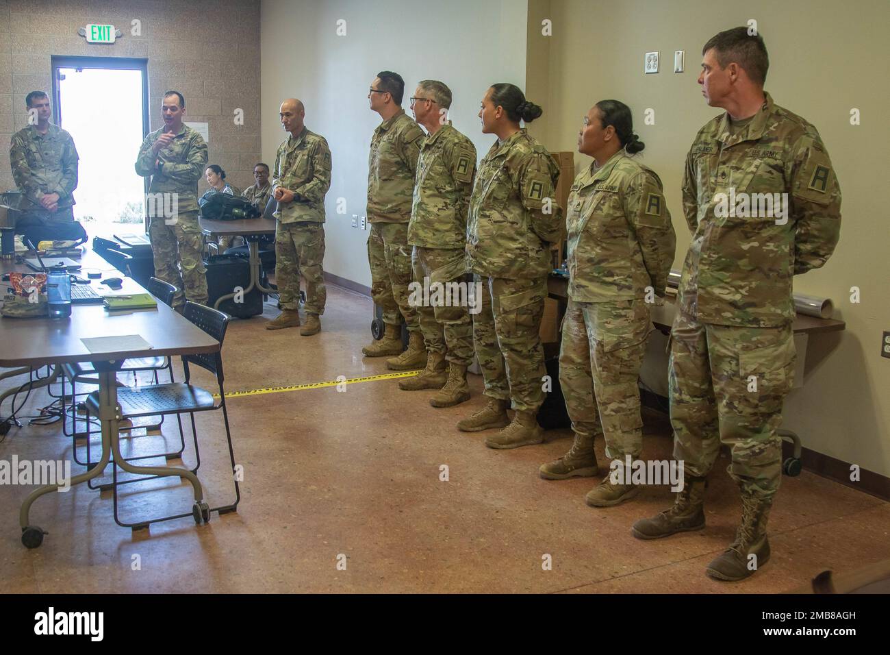 Col. Hank Barnes and Command Sgt. Maj. Robert Keith presented coins to ...