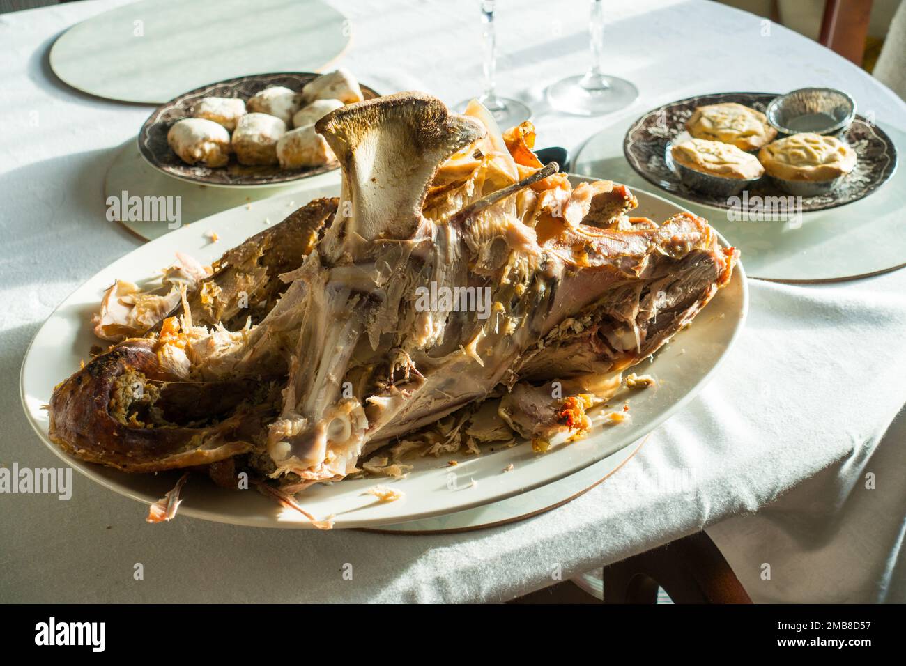 Christmas Turkey Dinner leftovers, UK. Stock Photo