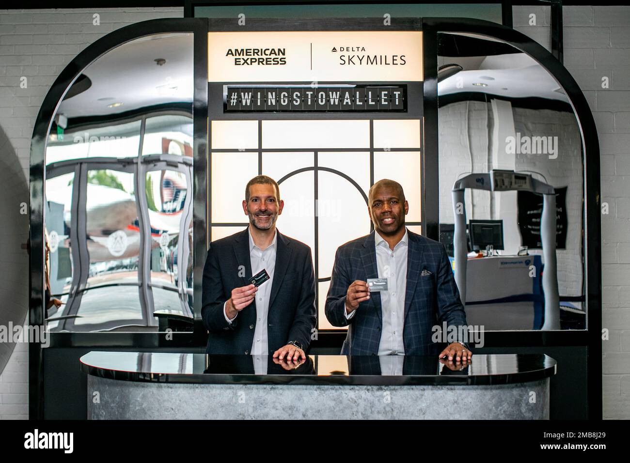 IMAGE DISTRIBUTED FOR AMERICAN EXPRESS - On Tuesday, June 14, 2022,  American Express and Delta Air Lines celebrated the launch of the  first-ever credit card design made from airplane metal for Delta